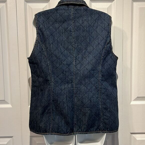 Denver Hayes Blue Denim Quilted Zip Up Vest Size L‎ - Picture 5 of 10